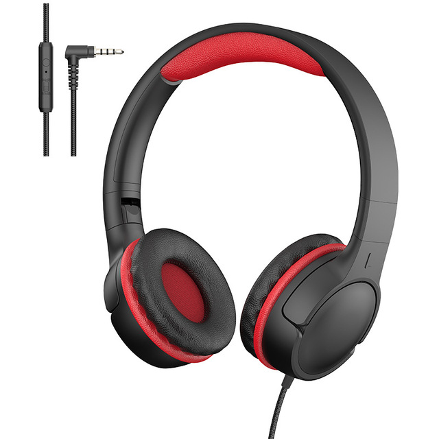 Cross-border Best-selling Wired Stereo Foldable Volume-limited Adjustable Over-ear Headphones Microphone Children