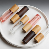 Ensemble de flacons compte-gouttes avec bouchon en bambou, idéal pour le stockage d'huiles essentielles, de thé et de liquides colorés, pour spa, maison et voyage, flacon roll-on