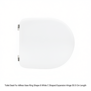 Asiento de inodoro para Althea Vase, forma de anillo, 6 bisagras de expansión en forma de C, color blanco, 50,5 cm de longitud - Product Image 3