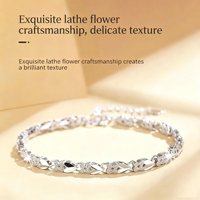Bracelet en argent sterling S925 pour femmes, trèfle à quatre feuilles porte-bonheur, feuilles en forme de cœur, niche exquise, luxe léger, haut de gamme