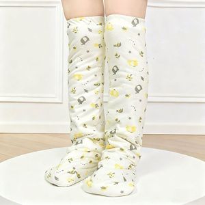 Calcetines hasta la rodilla con forro floral de algodón, calentadores de pies para mujer, accesorios de algodón orgánico para dormir en casa - Product Image 2