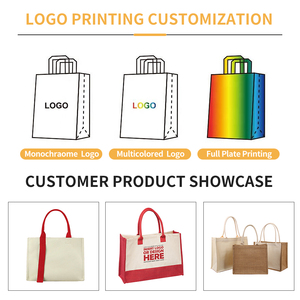 Sac fourre-tout en toile de coton naturel personnalisé avec logo promotionnel, couleur écru, pour les cadeaux d'événements et salons professionnels - Product Image 4