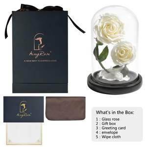 2 pezzi di rose eterne conservate <span class=keywords><strong>in</strong></span> Mini <span class=keywords><strong>vaso</strong></span> di vetro fresco naturale rosso fiori veri Custom Logo scatola regalo natale san valentino - Product Image 5