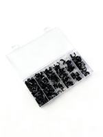 200 pièces ensemble de pinces à fil noir de type C boîte de manchon de boucle de câble en plastique et en acier, pince de gestion de câble