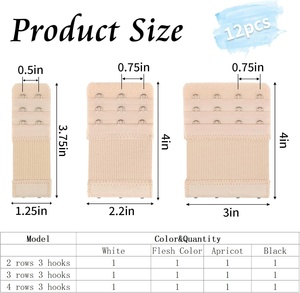 Estensori per <span class=keywords><strong>Reggiseno</strong></span> con 2/3/4 Ganci, Allungatori per Taglie Forti - Modello MISS&HUA Dream Chaser - Product Image 2