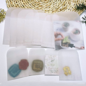 Sobre de Papel de Calco Cuadrado Pequeño, Translúcido, Encerado, para Guardar Semillas, Fotos, Sellos, Anillos, Joyas y Monedas - Product Image 1