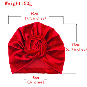 <span class=keywords><strong>Bonnet</strong></span> unisexe en velours indien pour bébé de 0.5 à 6 ans, bonnets plissés à motifs floraux pour garçons et filles, couleur unie et décontractée pour la plage - Product Image 4
