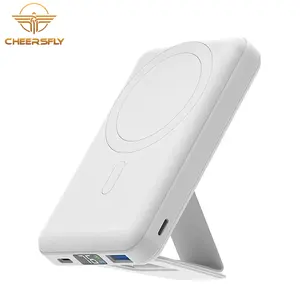 3 in 1 folding magnetic wireless charger 10000mah ultra thin magnetic power bank with stand 15W wireless power bank for Iphone14