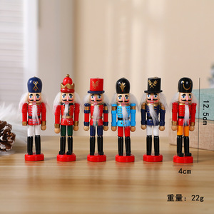 Conjunto de adornos navideños de <span class=keywords><strong>Cascanueces</strong></span>, decoraciones colgantes de <span class=keywords><strong>Cascanueces</strong></span> de madera para árbol de Navidad, figuras de títeres, juguetes, regalos - Product Image 2