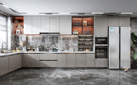 Cuisine Intelligente de Luxe Intégrée avec Meubles Électroménager Intégrés et Unités d'Affichage – Cuisine Modulaire Minimaliste High-Tech