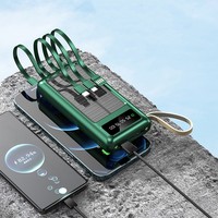Bancos de energía portátiles Carga solar 20000mAh con cables incorporados para acampar al aire libre
