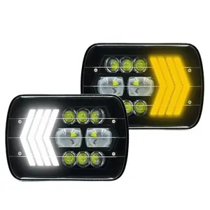 80W 7 Zoll quadratischer LED-Scheinwerfer Hi/Lo Beam 7 X6 5 X7 Square Off Road Scheinwerfer für Jeep