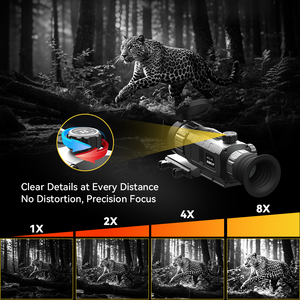 Lunette thermique de vision nocturne numérique <span class=keywords><strong>ATL</strong></span> 384x288 pour la chasse, fréquence d'images 50Hz, grossissement 4x/8x, portée de détection 1200m - Product Image 3