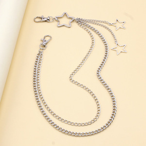 Star Hollow Double Layer Metal Waist <b>Chain</b> Zinc Alloy Casual Hip Hop Fashion Accessory - Product Image 4