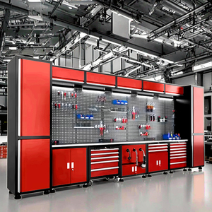Système de rangement modulaire en acier pour <span class=keywords><strong>atelier</strong></span> avec tiroirs, conception personnalisée pour armoire à outils de garage industriel et établi - Product Image 1