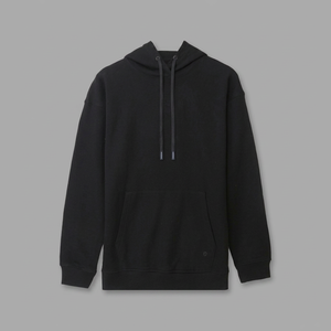 Sweat-shirt à capuche noir pour homme, coupe classique, 100% coton molletonné, vêtement décontracté pour l'automne avec poche avant - Product Image 2
