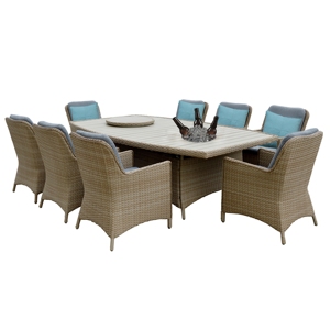 Gran oferta, juego de comedor Rectangular de ratán, cubo de hielo Lazy Susan para espacios al aire libre, Patio, jardín, granja, escuela, Villa - Product Image 2