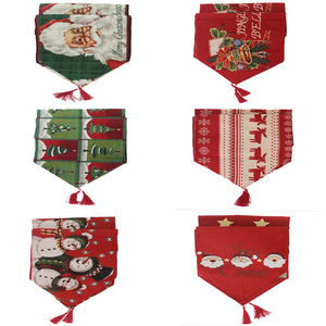 New Christmas Decorations Tassel Polyester-cotton Table Runner Creative Christmas <b>Tablecloth</b> Dining Table Decoration Home Décor - Product Image 2