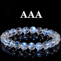 Gelang batu bulan biru Sri Lanka kualitas tertinggi gelang kristal cahaya bulan biru terang Mimpi gaya Feng Shui