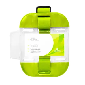 Factory Custom Reflective Waterproof Armband with Transparent Badge Holder PVC Card Holders