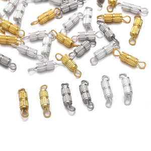 <b>Copper</b> Vertical Thread Screw Clasp Gold Silver Nickel For <b>Bracelet</b> Making Jewelry Findings Rectangle Shape Plated - Product Image 5
