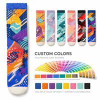 Chaussettes longues de sport personnalisées OEM, sans couture, respirantes, à séchage rapide, absorbant la transpiration, résistantes aux déchirures, en fibre de bambou imprimée