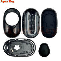 Carcasa de Alta Calidad para Llave de Coche Fiat 500, Negra, de ABS, con Control Remoto sin Cortar y 4 Botones
