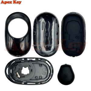 Coque de clé de voiture à distance noire en ABS de haute qualité pour Fiat 500 avec lame non taillée et 4 boutons - Product Image 3