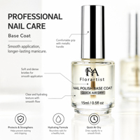 Base de vernis à ongles de luxe à séchage rapide 15 ml, résistante aux éclats, à séchage rapide, fournie directement par l'usine