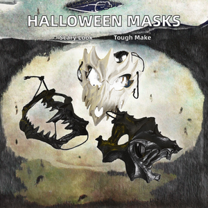 Maschere di Halloween in Plastica all'Ingrosso: Mostri, Tigre, Drago, Dio, Yaksha, Tengu, Teschio Terrificante, <span class=keywords><strong>Anime</strong></span> Giapponese, Maschera Integrale - Product Image 2