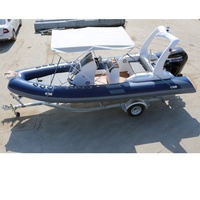 Bateau semi-rigide de luxe chinois de 5,8 m en Hypalon avec moteur hors-bord de 115-150 CV, coque en fibre de verre, yacht sportif pour applications fluviales et loisirs sportifs