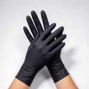 Gants jetables en nitrile d'épaisseur moyenne, imperméables, pour le nettoyage domestique et la cuisine, longueur poignet, texture lisse, bleus - Product Image 2