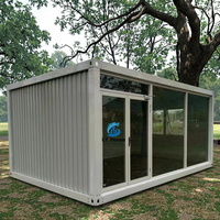 Conteneur modulaire préfabriqué de 20 pieds, détachable, en acier, panneau sandwich, bar, bureau, café, cabine, mini-maison