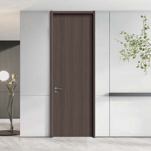 Puertas de cristal de carbono clásicas de madera sin pintura de nuevo diseño acabadas en fábrica para construcción de interiores de casas - Product Image 2
