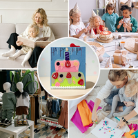 Album photo personnalisé en feutre avec décoration de gâteau, livre de souvenirs d'anniversaire fait main pour bébé fille et garçon, cadeau souvenir de fête