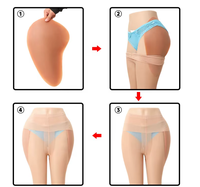 Coussinets auto-adhésifs en silicone sans couture à taille haute, épais, pour l'augmentation des fesses, le remodelage du ventre et la protection du coccyx