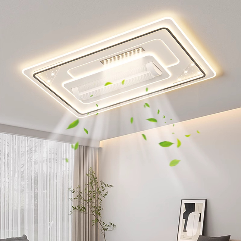 Modern LED Iron Acrylic Ceiling Fan Light Star Projection Includes Lamp Spotlights for Bedroom Living Room Dining Hotel Use AC