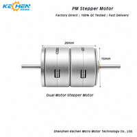 Moteur pas à pas PM compact série 15BY, arbre de 1,5 mm, double moteur, 2 phases, 4 fils, couple élevé, contrôle CC, usine OEM/ODM pour applications médicales