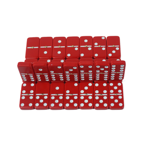 Juego de 6 dominó rojo personalizado de fábrica, caja de cartón de papel rouge para juego divertido de casino, 8mm de grosor, 28 Uds. - Product Image 4