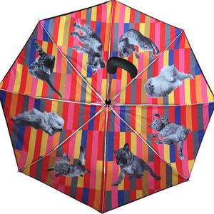Parapluie pliable à 3 volets avec poignée incurvée de luxe, impression par sublimation pour chiens et chats au Royaume-Uni - Product Image 3