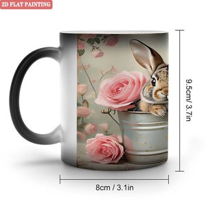 Ceramic Mug 11oz Frosted Black Heat Sensitive Tea Coffee <b>Cup</b> <b>Reusable</b> Long Lifespan - Product Image 1