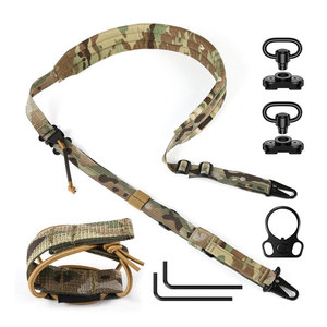 Sangle de fusil tactique réglable à 2 points avec boucle en métal, sangle élastique pour la chasse et le tir - Product Image 2