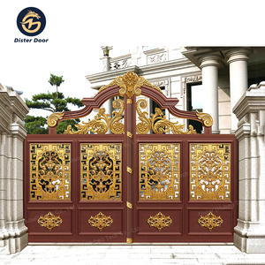 Porte d'entrée en aluminium Porte de villa cintrée noire Porte de style européen Porte de sécurité de cour de petite villa - Product Image 3