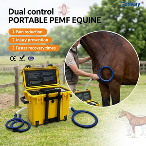 Appareil PEMF pour chevaux, excellent rapport qualité-prix, réduit la réponse inflammatoire, appareil de soin magnétique PEMF à double canal pour élevages équin - Product Image 1