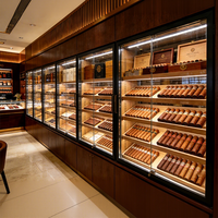 Vitrine de Luxe Personnalisée en Bois pour Magasin de Tabac avec Éclairage, Design de Showroom, Décoration, Humidor, Présentoir pour Magasin de Cigares