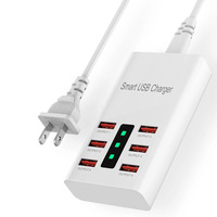 Chargeur USB multi-ports 30W, charge rapide, chargeur rapide pour téléphone portable, chargeur USB rapide 6 ports pour iPhone 14 et tous les mobiles