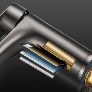 Robinet de lavabo monotrou gris bronze en acier inoxydable avec cartouche en laiton, à poser sur le comptoir, pour hôtels et salles de bain résidentielles - Product Image 1