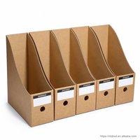 Organisateur de fichiers en papier kraft épais avec logo personnalisé, porte-revues, boîte de rangement de bureau, support de papeterie, écologique