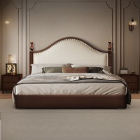 Amerikanisches Retro-Massivholzbett Windsor Französischer Mittelalterlicher Stil Modernes Minimalistisches Doppelbett Hauptschlafzimmer