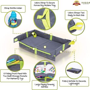 <span class=keywords><strong>Plateau</strong></span> d'activités léger et portable pour enfants, organiseur d'art et de collations pour siège auto avec double sac de rangement - Product Image 3
